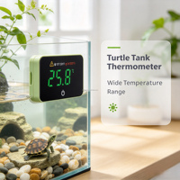 Tampilan Suhu Dalam Akuarium, Kontrol Sentuh, Alarm Suhu Tinggi & Rendah, Indikator Peringatan LED ℃ / ℉   Dapat diubah, -10~60 ℃