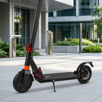 Trottinette électrique pliable noire pour adultes, trottinette électrique de banlieue à deux roues, pneus de 8 pouces, cadre en alliage d'aluminium
