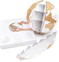 Globo Terráqueo 3D para Rascar con Mapa del Mundo, Juego de Accesorios de Papel Ecológico, Logotipo Personalizado, Impresión CMYK, Diseño Moderno