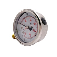 Raccord inférieur rempli d'huile sous vide brut de jauge à haute pression industrielle 1/4 bsp 15psi
