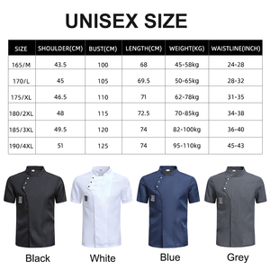 Chaqueta de Uniforme de Chef de Alta Calidad, Algodón y Chifón, Unisex, para Toda Temporada, Larga, Impermeable, Color Sólido, Manga Corta, Logotipo Personalizado, Uniforme de Trabajo para Chef - Product Image 2