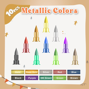 Marcadores <span class=keywords><strong>comestibles</strong></span> para decoración de galletas, marcadores metálicos de grado mejorado, bolígrafos brillantes dorados, bolígrafos para colorear alimentos con punta de doble cara - Product Image 4