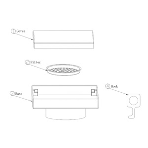 אריח ניקוז רצפתי למקלחת אוסטרלי, עם סימון מים, נגד ריח וחרקים, משובץ ונסתר לניקוז מים - Product Image 2