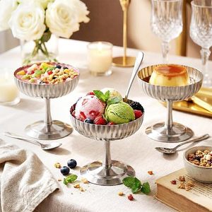 Vaso <span class=keywords><strong>de</strong></span> Acero Inoxidable <span class=keywords><strong>de</strong></span> Diseño Moderno para Helado, Postres, Snacks, Pudín y Vino, Duradero para Fiestas - Product Image 2
