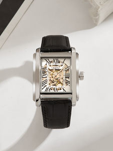 Reloj Mecánico de Lujo con Correa de Cuero de 24 mm, Personalizable con Marca Propia, Movimiento Automático, Resistente al Agua 3ATM, Diseño Hueco - Product Image 2