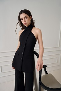 Cao Thời Trang Womens Phù Hợp Với Sang Trọng Nelly Rộng Quần Quần Của Phụ Nữ Quần Cao Eo Rayon Spandex Dệt Vải Của Phụ Nữ Phù Hợp Với Bộ - Product Image 4