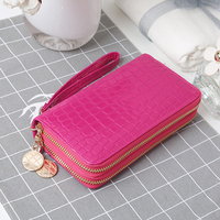 Anpassen Logo Logo Großhandel Designer Damen Leder Geldbörse Pu Krokodil Muster Karten halter New Travel Small Long Money Cover Geldbörse