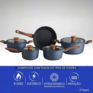 Juego de Ollas y Sartenes de Alta Calidad con Tapas de Vidrio, Asas Suaves al Tacto, Antiadherentes, 6 Piezas, de Aluminio Forjado y Cerámica, Aptas para Gas e Inducción - Product Image 2