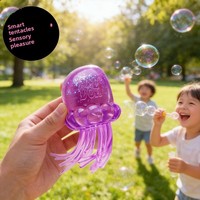   Jouet anti-stress en silicone souple TPR en forme de méduse, couleur dégradée, jeu interactif, emballage en boîte