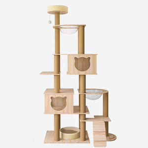 Fabricante Atacado <span class=keywords><strong>Pet</strong></span> Produto Madeira Grande Escada Projeto Condo <span class=keywords><strong>Cat</strong></span> Tree Tower - Product Image 5
