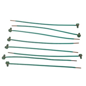 8 inch màu xanh lá cây nối đất bím tóc với mặt đất vít Tước kết thúc 12AWG rắn cách điện dây đồng - Product Image 3
