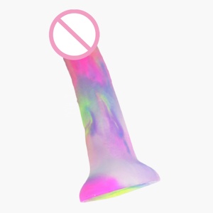 फैक्टरी प्रत्यक्ष बिक्री इंद्रधनुष धुआं अनाज तरल सिलिकॉन Dildo के रंगीन वयस्क सेक्स खिलौना के लिए अनुकूलित बड़ा dildos के महिला - Product Image 1