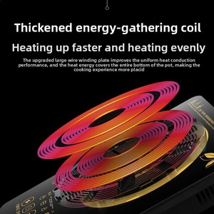 Cuisinière à induction électrique domestique, économe en énergie, 2200W, <span class=keywords><strong>six</strong></span> brûleurs, avec poêle à frire intégrée, ensemble complet multifonctionnel - Product Image 3