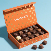 Stratification mate 9/12/15 pièces chocolat bonbons cadeau dur rigide pliant à la main boîtes d'emballage avec insert