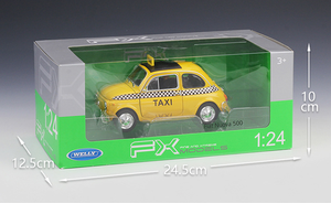 Nuova Fiat 500รถแท็กซี่เลียนแบบโลหะผสมรถโมเดลของเล่น Diecast - Product Image 6