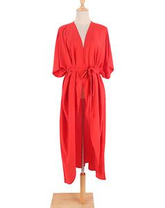 STOCK 8Colors With Belt Loose <strong>Kimono</strong> Maxi Jacket Beach <strong>Cover</strong> <strong>up</strong> Tunic ONE SIZE - Product Image 3