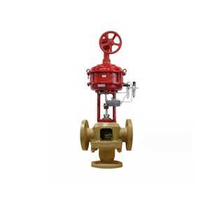 Vannes de contrôle à 3 voies en bronze AMOT pour mélange/diversion avec régulateur de température et actionneurs pneumatiques - Product Image 4