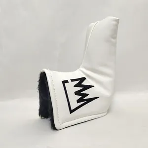 Factory Price Golf Equipment Wholesale Accessories For Golf Club Heads White Color PU Leather Golf Blade Putter Head Cover