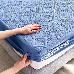 <span class=keywords><strong>Protector</strong></span> de Colchón Impermeable, Sábana Ajustada Gruesa, Almohadilla de Colchón Transpirable y Silenciosa para Camas Twin_Double_Queen_King Size - Product Image 1