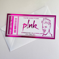 Billet Doré Personnalisé Kpop en Gros pour Cadeau d'Anniversaire, Certificat Cadeau de Noël, Événement, Concert
