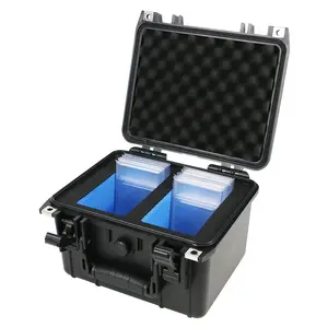 2 Row Plastic Waterproof Hard Carrying Case graded trading card storage Case with Custom Color Foam