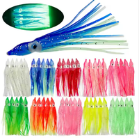 100 pièces/sac personnalisé 4-24cm lumineux artificiel en caoutchouc poulpe doux leurres de pêche thon voilier appâts calmar jupe leurres