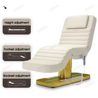 Fauteuil Esthétique Électrique Personnalisé 4 Moteurs, Table de Massage Inclinable avec Base Dorée et Commande au Pied