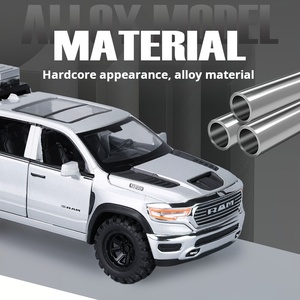 Modelo de Camioneta Ram de Aleación Fundida a Presión 1:32 con Puertas, Capó y Puerta Trasera Abribles, Luces, Sonido, Retroceso, Dirección y Amortiguadores para Niños - Product Image 4