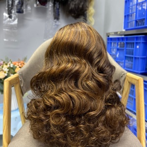Wholesale Original <b>Human</b> Hair Highlight Piano Color Loose Body <b>Wig</b> 100% <b>Human</b> Hair Frontal Lace <b>Wig</b> - Product Image 6