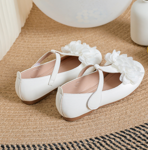 Zapatos de Fiesta para Niñas, Blancos, Estilo Hada, Suela Plana, Lindos Zapatos de Vestir con Lazo y Tira en T - Product Image 5