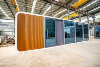 Cabane préfabriquée compacte de luxe en conteneur, maison préfabriquée avec un design gain de place