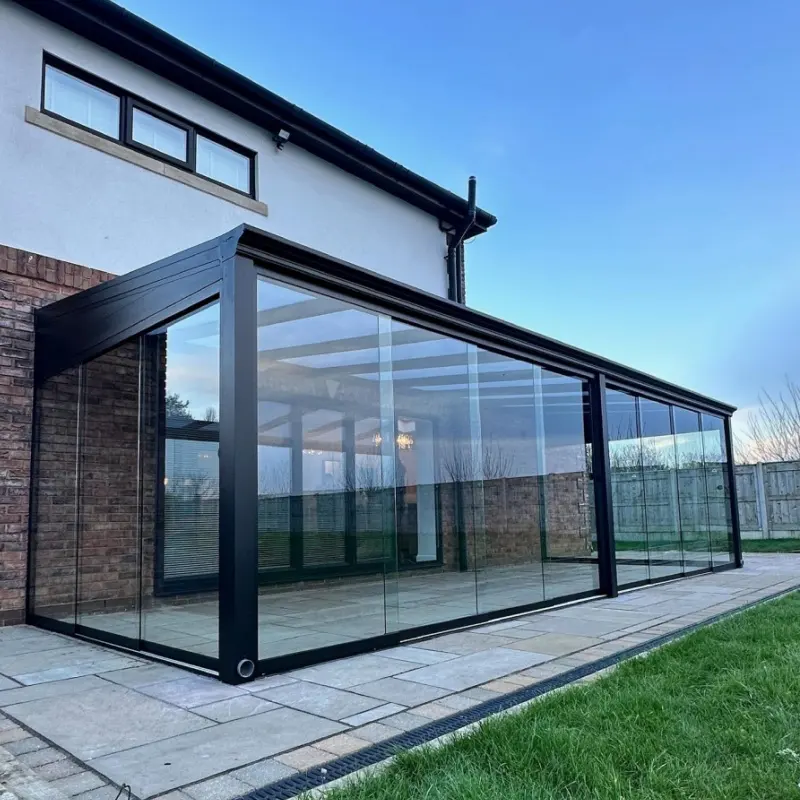 CE Aprobado al aire libre casa de cristal personalizado independiente veranda Sunroom jardines de invierno y casas de cristal