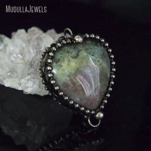 PM40846 piedra Natural océano jaspe corazón colgante brujería joyería Boho bohemio moda colgantes y dijes regalo encanto - Product Image 5