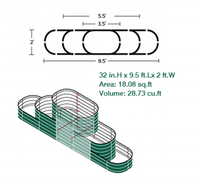 Jardinière surélevée en métal personnalisable de 32 pouces de haut à 3 étages isocles Jardinière extérieure pour jardin surélevé et patio
