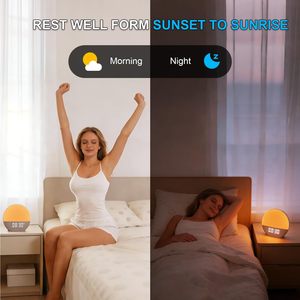 Réveil avec son de lève-soleil et machine à bruit blanc, machine à sons pour un <span class=keywords><strong>sommeil</strong></span> profond, avec lumière de réveil, horloge veilleuse - Product Image 2