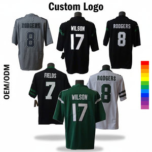 Camiseta de Fútbol Americano de los Jets con Bordado Promocional, 17 Garrett <span class=keywords><strong>Wilson</strong></span>, 8 Aaron Rodgers - Product Image 1