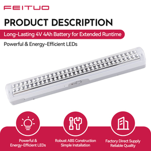 Barre lumineuse LED compacte à double luminosité pour signalisation d'<span class=keywords><strong>urgence</strong></span> <span class=keywords><strong>en</strong></span> cas <span class=keywords><strong>de</strong></span> panne <span class=keywords><strong>de</strong></span> courant, alimentée par batterie 4V 4Ah, idéale pour couloir - Product Image 3