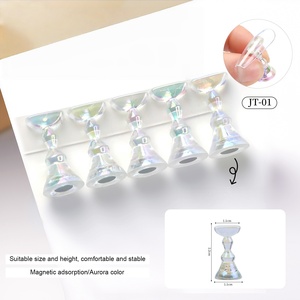 Base de exhibición de acrílico para arte de uñas con logotipo personalizado, con gemas de cristal, herramienta de exhibición con imanes y soporte para gel para práctica de uñas - Product Image 2