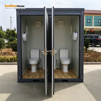 Conteneur WC extérieur moderne en acier portable, maison mobile pour toilettes, idéal pour les écoles et les hôpitaux