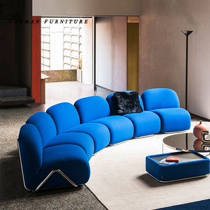 Canapé <span class=keywords><strong>Tacchini</strong></span> Curved Selection Sofa Canapé modulaire en tissu avec chaise longue pour 6 personnes - Product Image 2