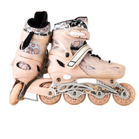 Patins à roulettes à une rangée transfrontalière directe du fabricant, ensemble complet de patins à roulettes à double fixe pour débutants en matériau PU