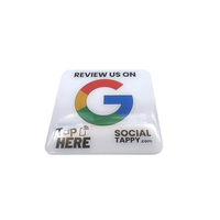 Autocollants NFC en acrylique personnalisés avec logo 80*80mm, code QR, menu NFC, panneau sans contact, médias sociaux, plaque de commentaires Google