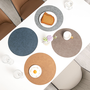 European Double-<b>Sided</b> Dual Color Eco-Friendly Leather Placemat Customized Color/Logo Modern Waterproof Oil Resistant Home - Product Image 1