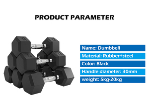 Tạ tay lục giác bán buôn, thiết bị tập luyện thể hình, tạ cao su lục giác, bộ tạ gang phủ cao su - Product Image 6