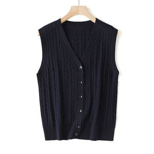 AW Custom <strong>Sleeveless</strong> <strong>Sweater</strong> Vest High Quality Soft Luxury Cardigan V-neck Knit <strong>Sweater</strong> - Product Image 3