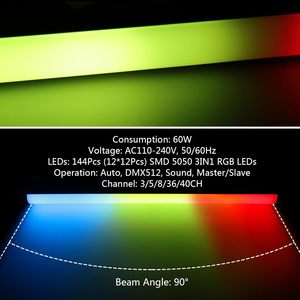 TIITEE-Barre de lumière LED RVB de bonne qualité pour scène, contrôle DMX, éclairage DJ pour scène, mariage, club, fête, pas cher - Product Image 2