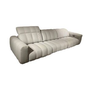 高級3シーターパワーヘッドレストリクライナーソファストレートラインデザインナパピアノキー本革モダン家庭用家具 - Product Image 4