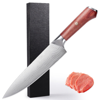 Le même design avec ambre couteau de chef de 8 pouces en acier Chef Messer lame à motif de vague manche en palissandre OEM