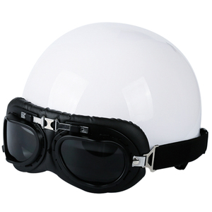 Đức Hạnh Cổ điển mở mặt Mũ bảo hiểm-3/4 máy bay phản lực phong cách, trắng, chất liệu ABS cho người lớn - Product Image 5