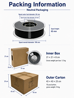 Filamen Printer 3D Anti Statis ESD PLA Serat Karbon 1.75mm 1kg Spool Konduktif untuk Casing Elektronik Drone